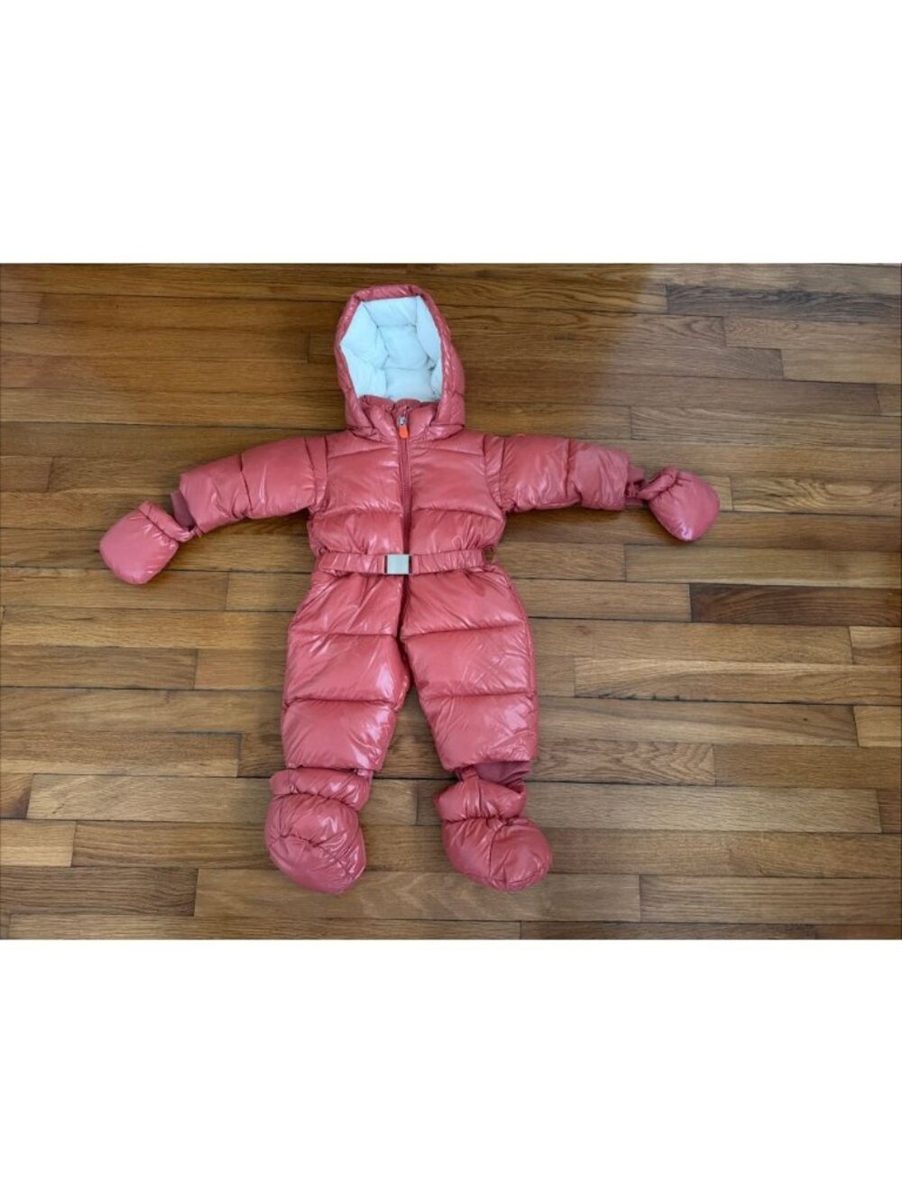 Save The Duck Baby Girls She’ll Quilted Hooded Snowsuit Bloom Pink Size 3-6M - Picture 1 of 9